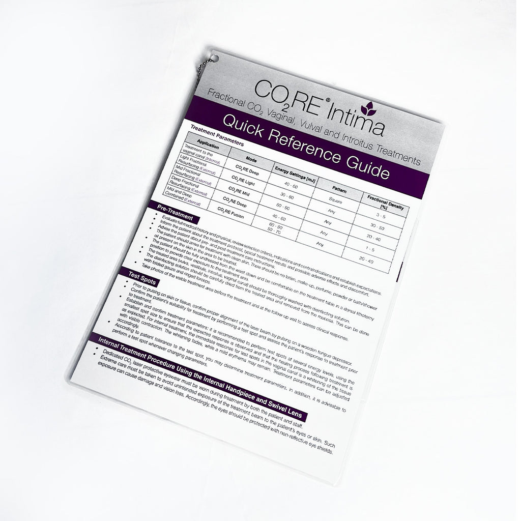 Syneron Candela CO2RE Intima CO2 Vaginal Vulval Treatment Quick Reference Guide