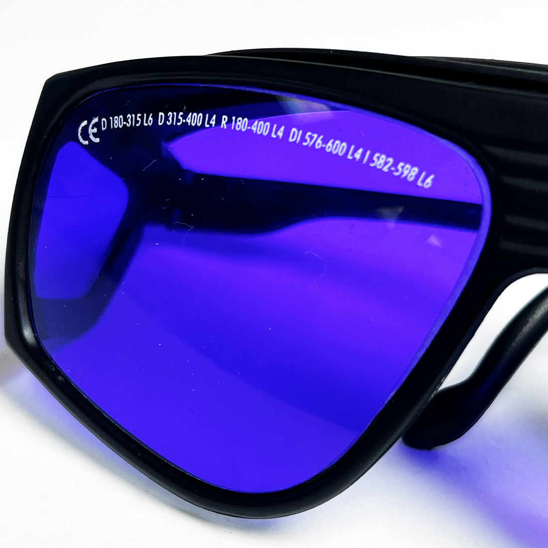 Laser Operator Safety Glasses Purple Tint 190-400nm OD5+ 585-595nm OD6.5+