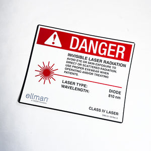 Ellman DANGER SIGN Invisible Laser Room Radiation Diode 810nm Wavelength Warning