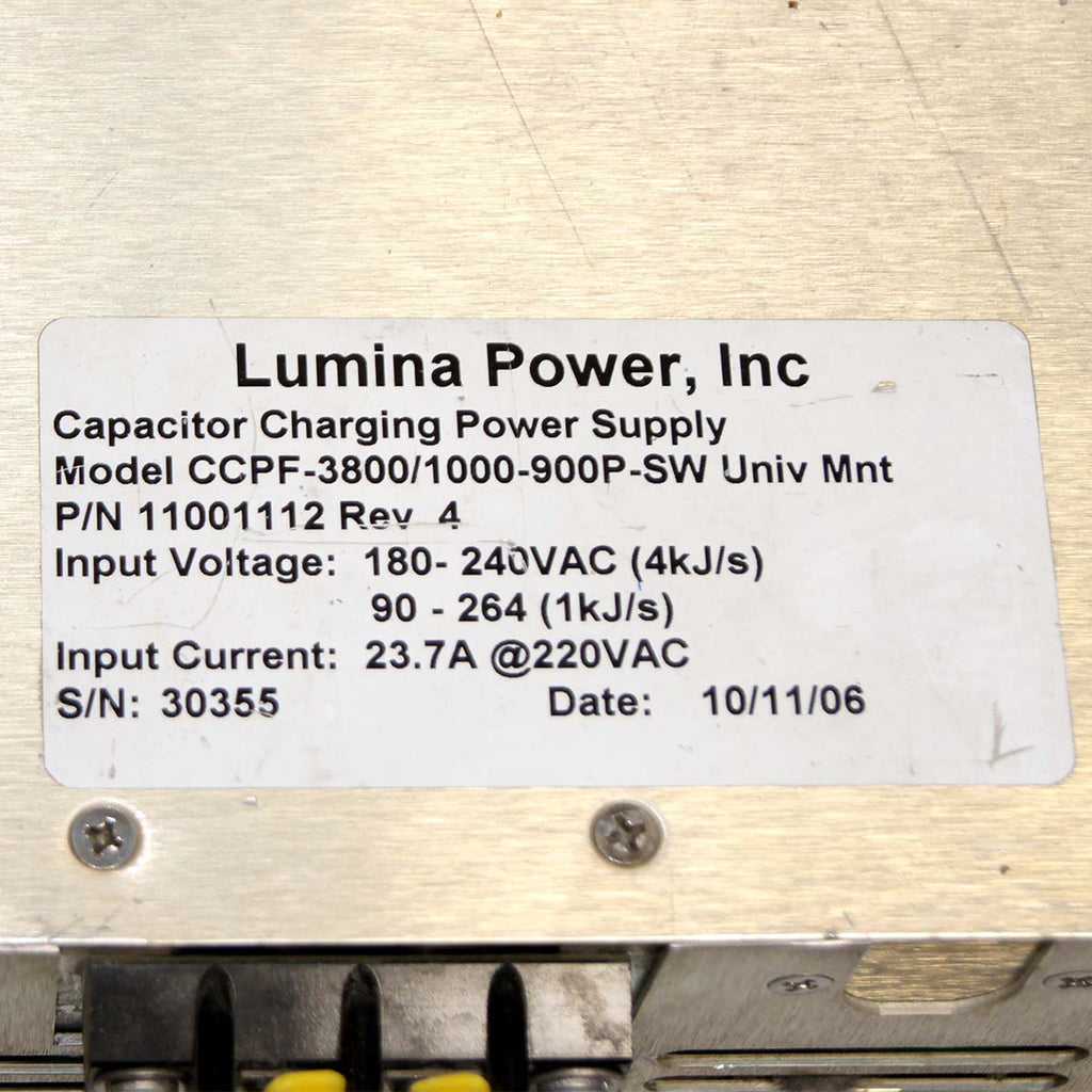 Lumina Power 220V Power Supply CCPF-38000 - Dump Fault - Sold for Parts As-Is