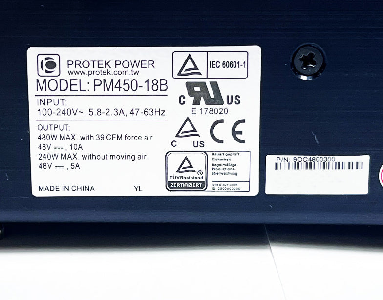 Syneron Candela CO2RE Laser PROTEK POWER SUPPLY PM450-18B Electrical PARTS