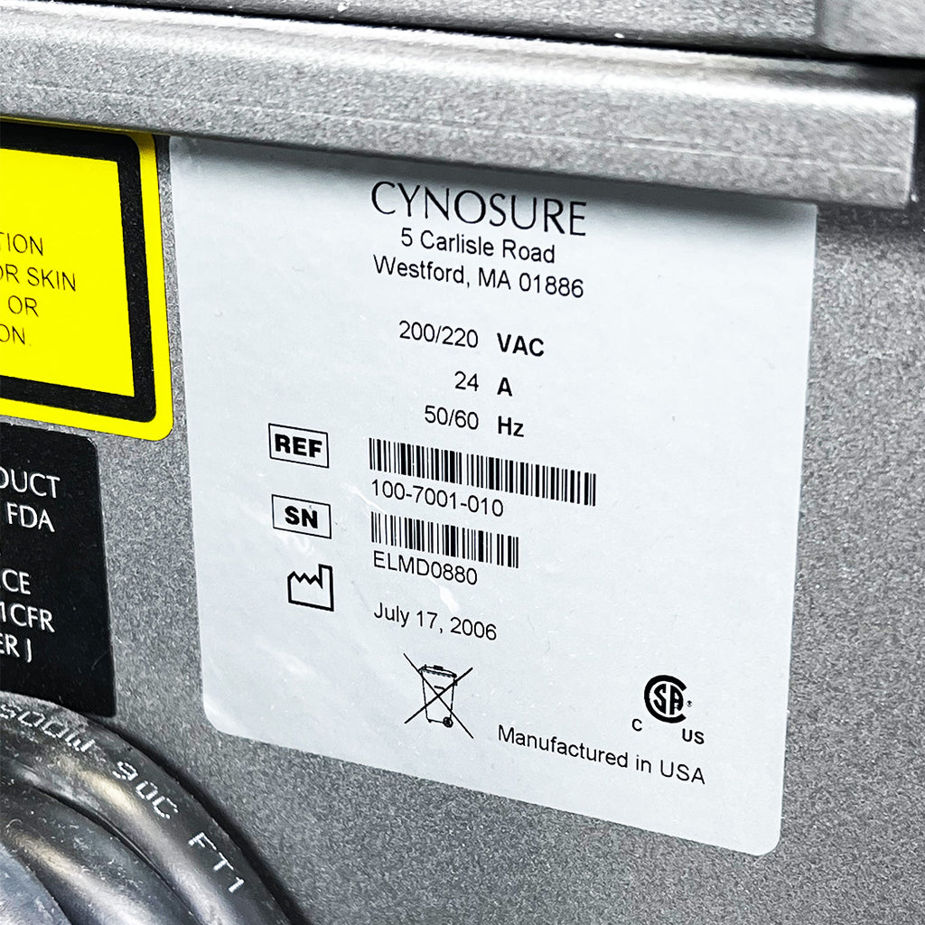 2006 Cynosure Apogee Elite Laser 755 1064 nm Alex Nd YAG Hair Removal Lesion