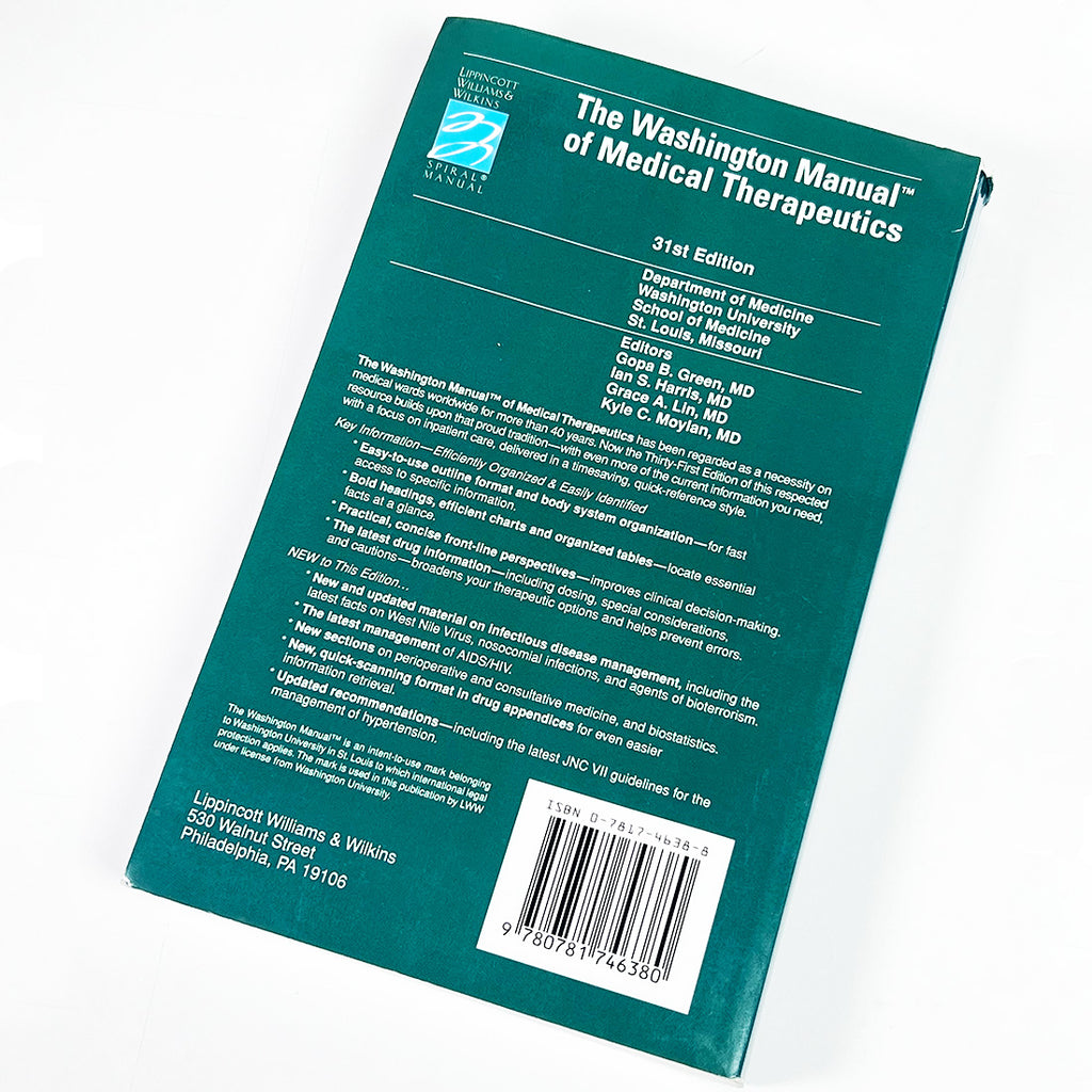 The Washington Manual of Medical Therapeutics - 31st Edition Paperback TextBook