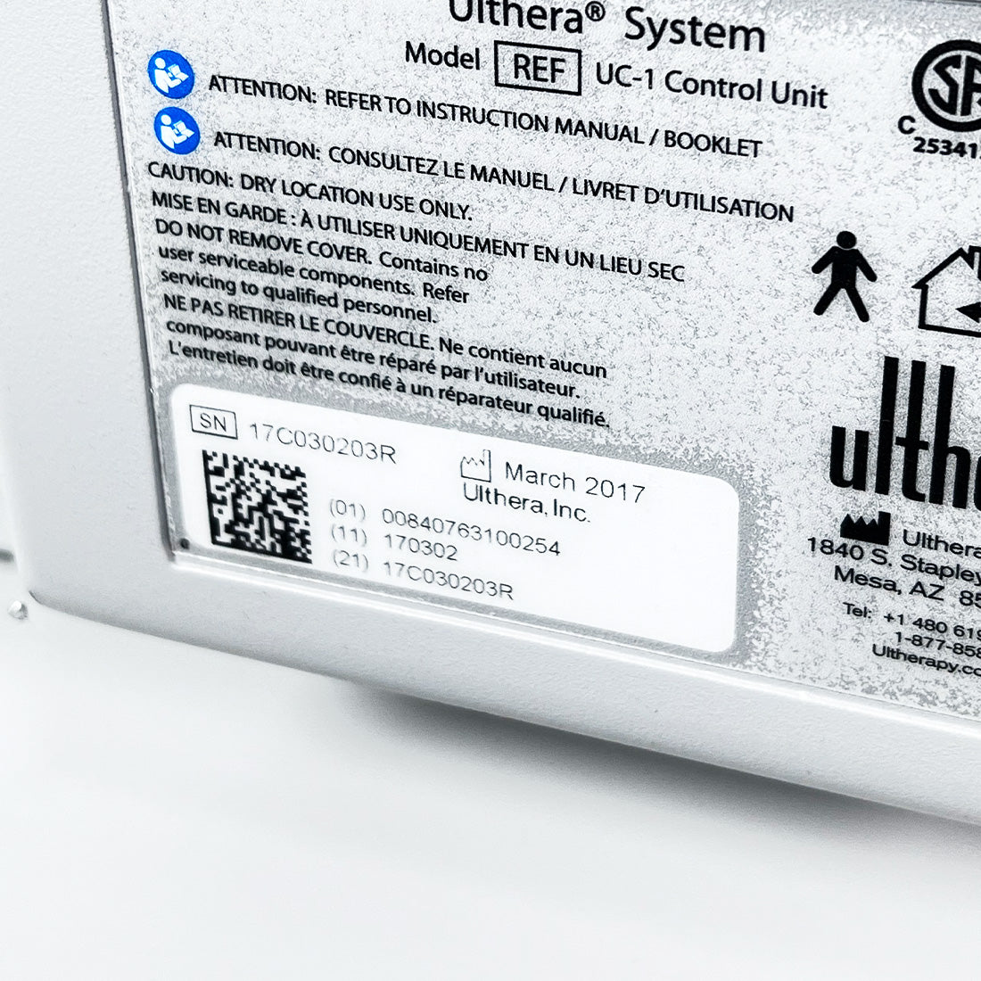 2017 Ulthera Ultherapy DeepSEE UC-1 Ultrasound Facial Contouring Skin Tightening System