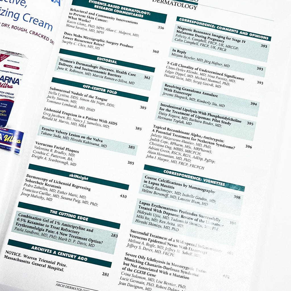 Archives of Dermatology Women's Dermatologic Health March 2006 Vol-142 #3 JAMA