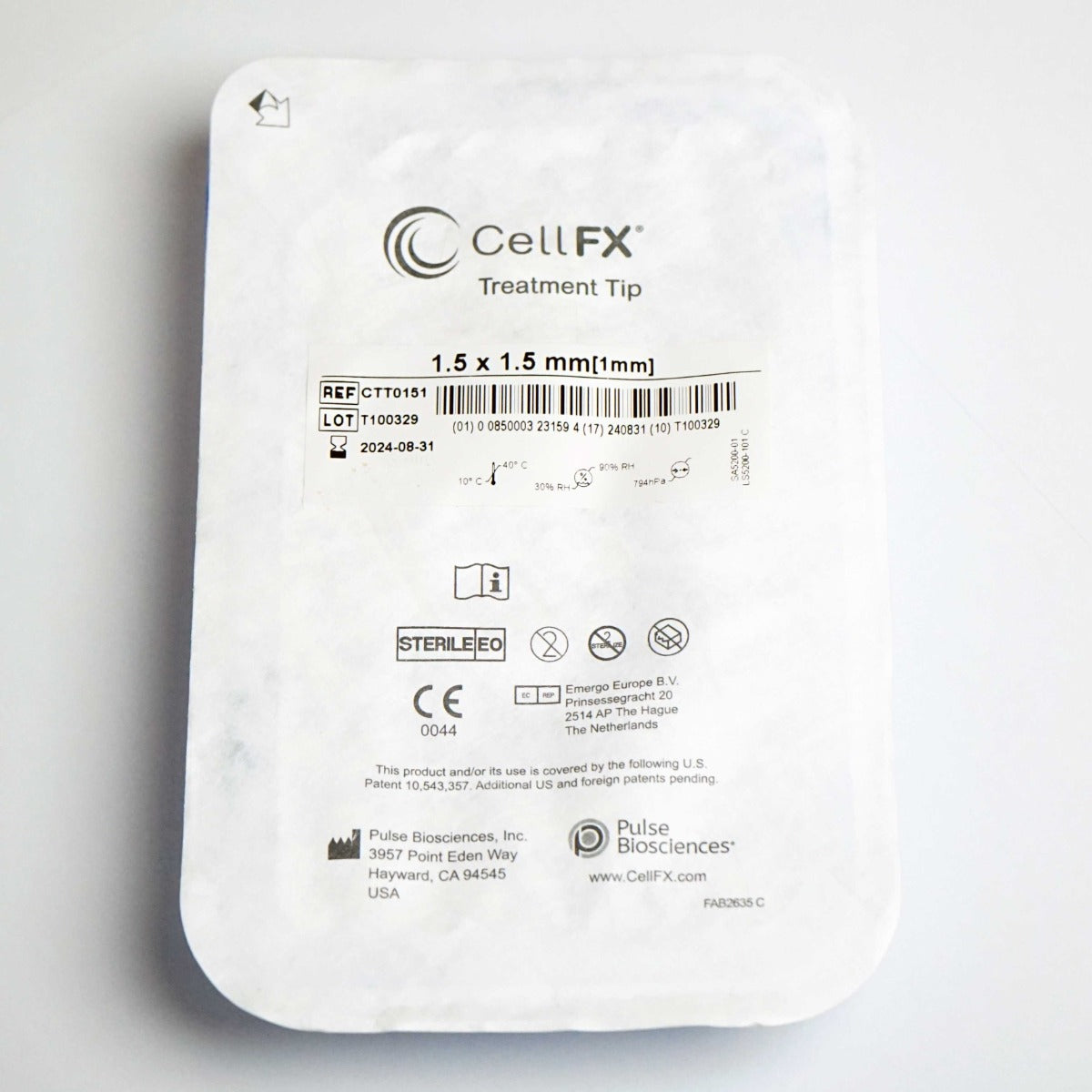 Pulse Biosciences CellFX 1.5x1.5 mm Handpiece Treatment Tip CTT0151 Exp8/24 x1pc