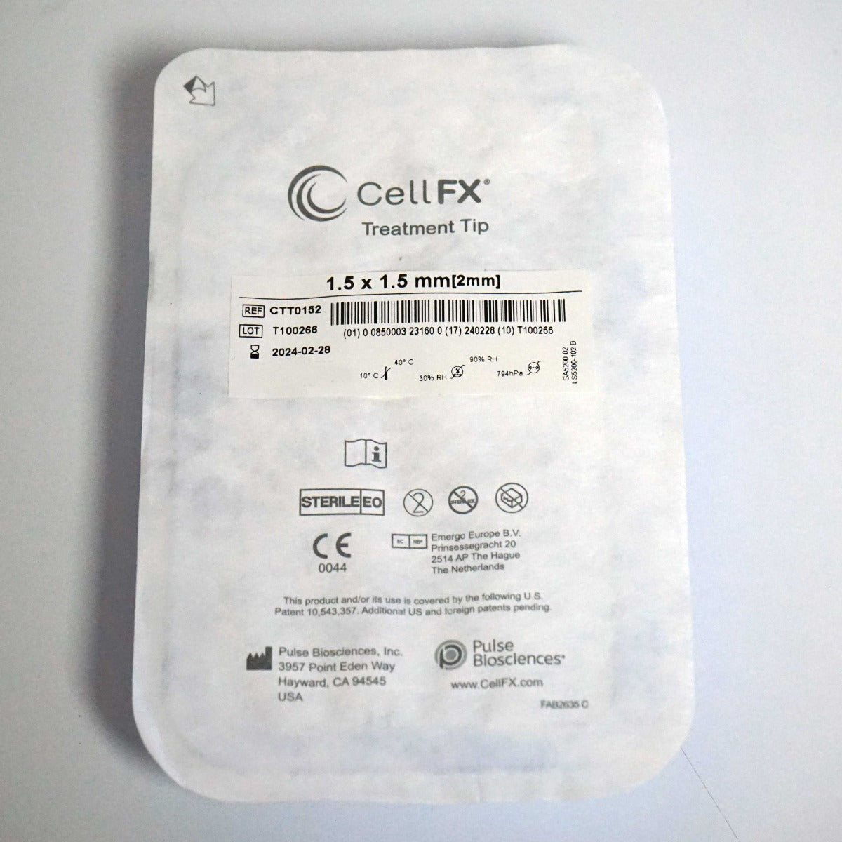 Pulse Biosciences CellFX 1.5x1.5mm Handpiece Treatment Tips CTT0152 Exp2/24 x6Pc