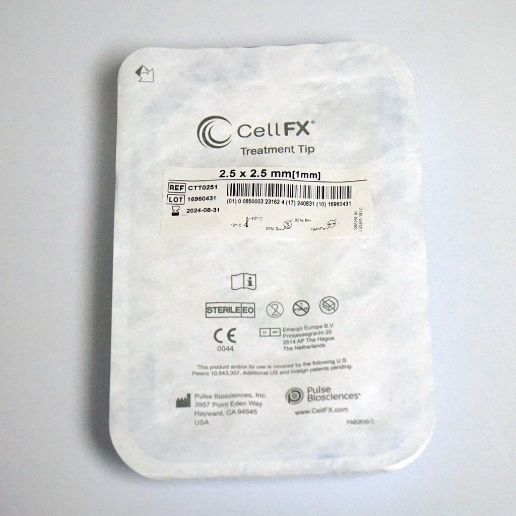 Pulse Biosciences CellFX 2.5x2.5mm Handpiece Treatment Tips CTT0251 Exp8/24 x6Pc