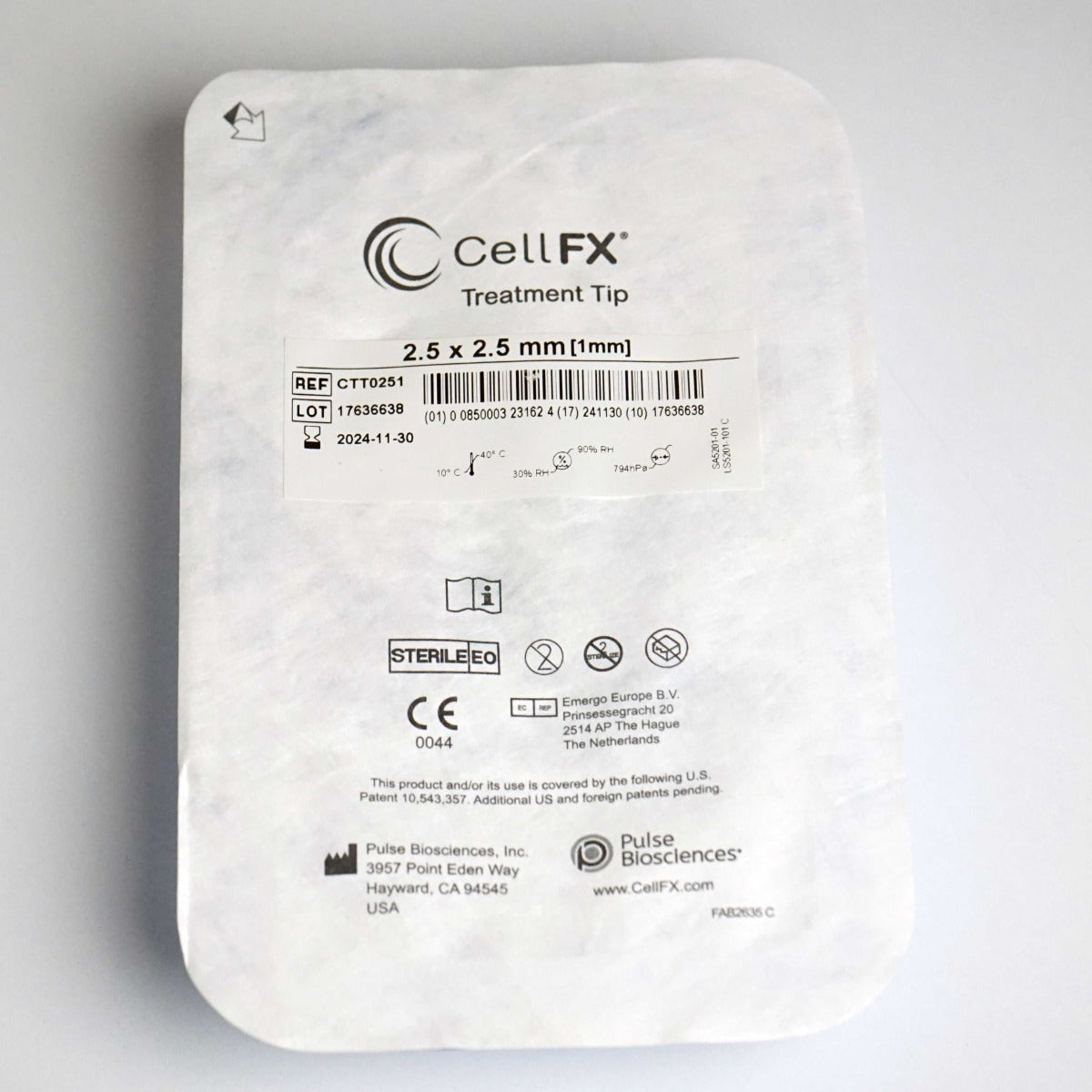 Pulse Biosciences CellFX 2.5x2.5mm Handpiece Treatment Tips CTT0251 Exp11/24 x6
