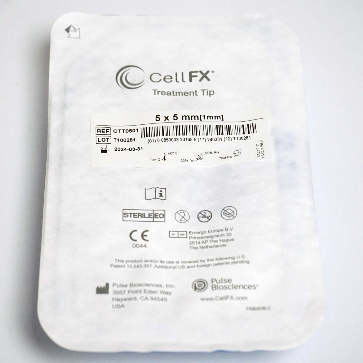 Pulse Biosciences CellFX 5x5mm Handpiece Treatment Tips CTT0501 Exp3/24 (x6 pcs)