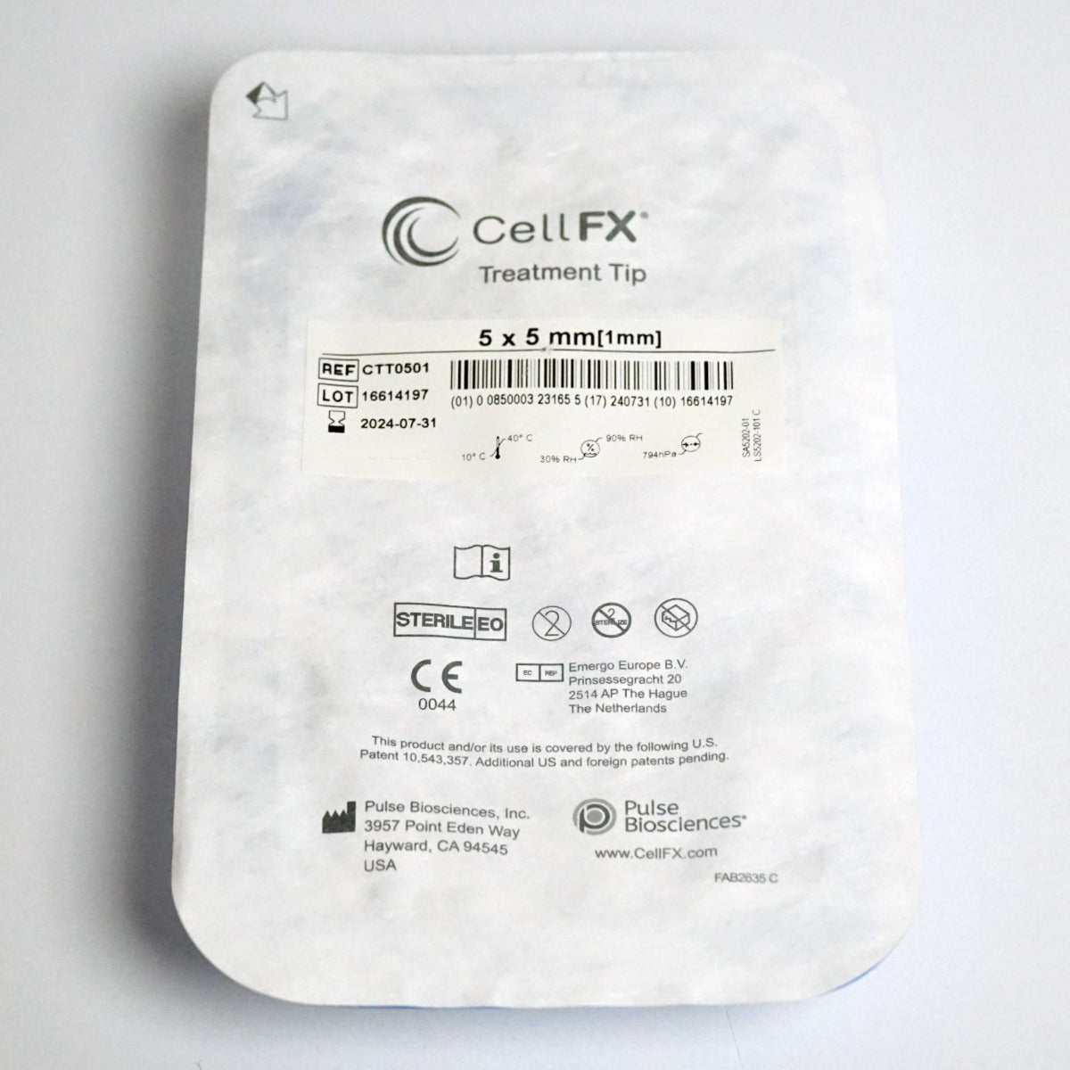 Pulse Biosciences CellFX 5x5 mm Handpiece Treatment Tips CTT0501 Exp7/2024 x6 pc