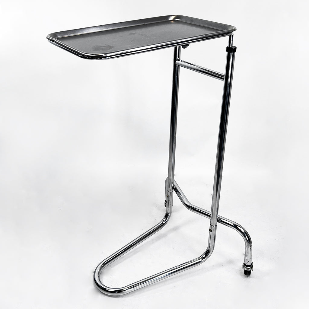 Dental Medical Overhang Utility Table Stainless Steel with Removable Tray 19x12"