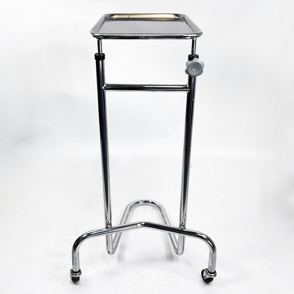 Dental Medical Overhang Utility Table Stainless Steel with Removable Tray 19x12"