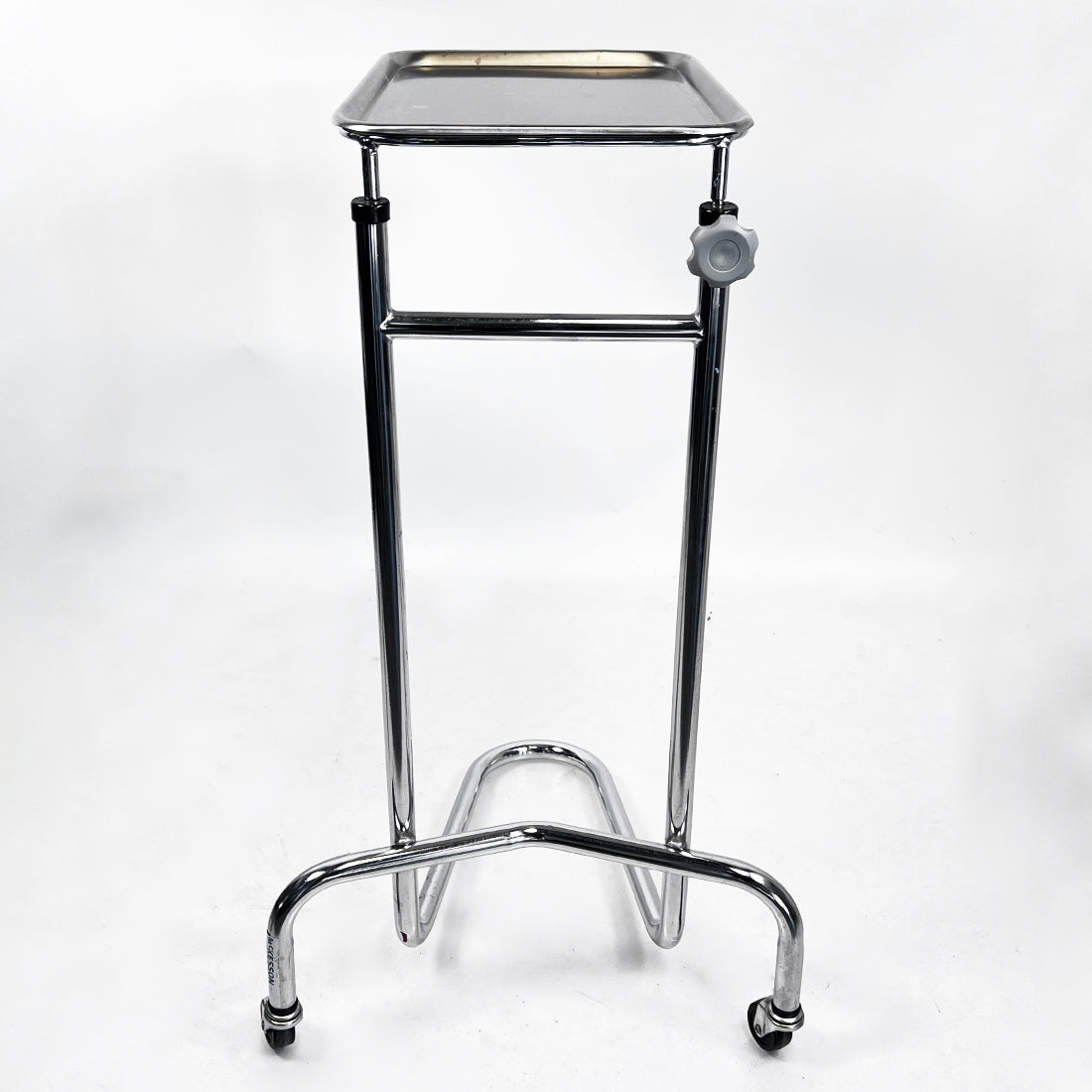 Dental Medical Overhang Utility Table Stainless Steel with Removable Tray 19x12"