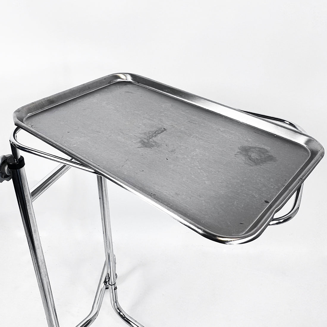 Dental Medical Overhang Utility Table Stainless Steel with Removable Tray 19x12"