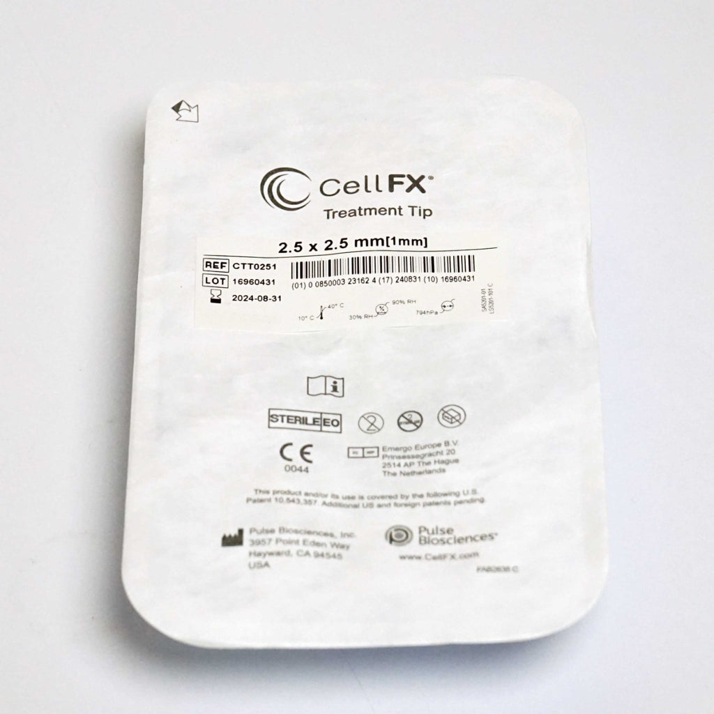 Pulse Bioscience CellFX 2.5x2.5mm Handpiece Treatment Tip CTT0251 Exp5/24 x6pc