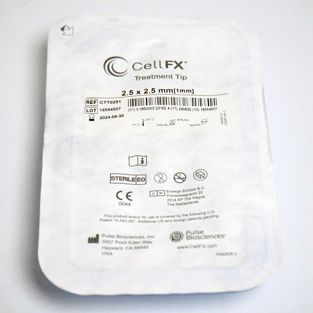 Pulse Biosciences CellFX 2.5x2.5mm Handpiece Treatment Tips CTT0251 Exp6/24 x3pc