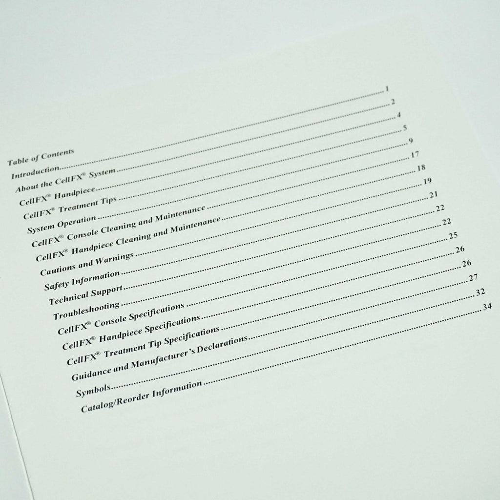 Pulse Biosciences CellFX System User's Guide Operator Manual Specifications