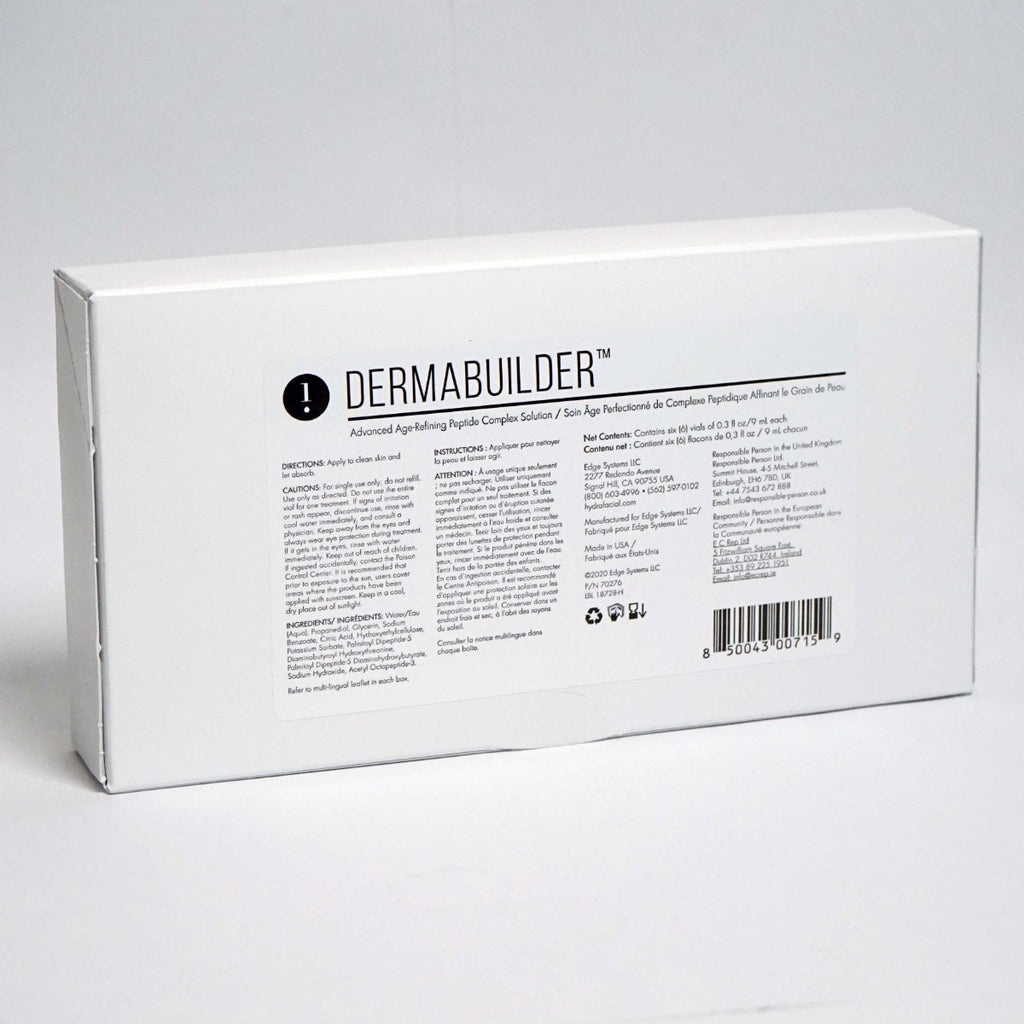 Edge Systems Hydrafacial DermaBuilder Peptide Solution 70276 Wrinkles x6 Vials BBE 02/27
