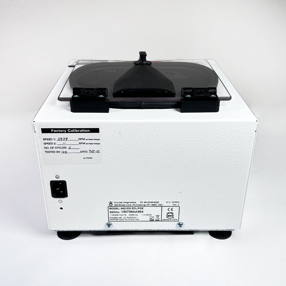 2015 Drucker Diagnostics Eclipse 642VES Centrifuge Aesthetics 3500 RPM 6x40g PRP