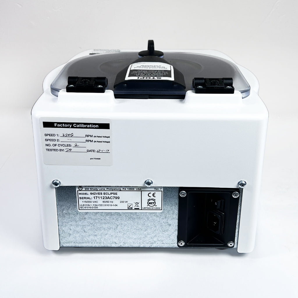 2017 Drucker Diagnostics Eclipse 642VES Centrifuge Easy Spin 3500 RPM 6x40g PRP