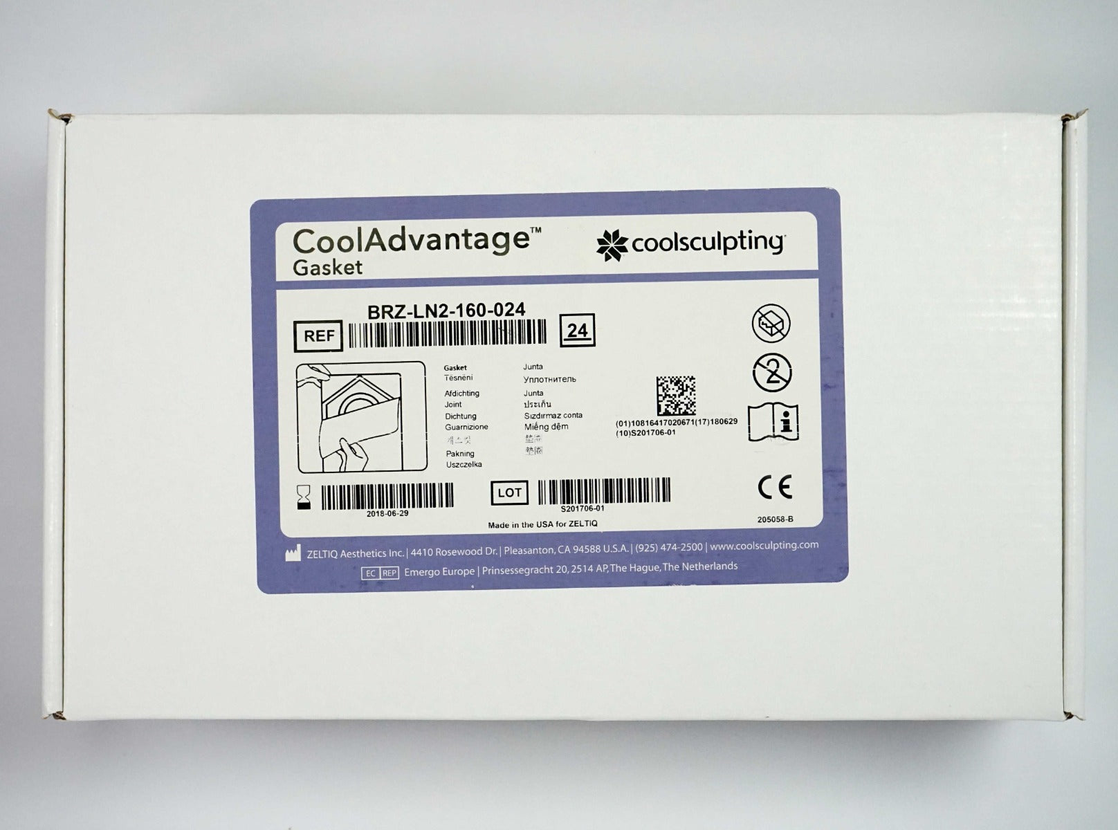 ZELTIQ CoolSculpting CoolAdvantage GASKET BRZ-LN2-160-024 (x24 Pcs) EXP6/2018