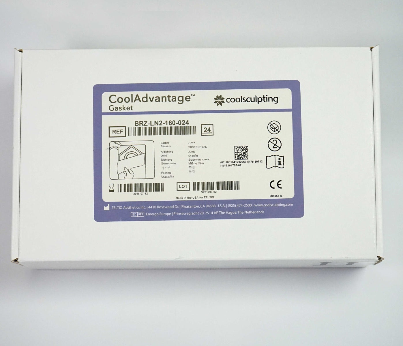 ZELTIQ CoolSculpting CoolAdvantage GASKET BRZ-LN2-160-024 (x24 Pcs) EXP-07/2018