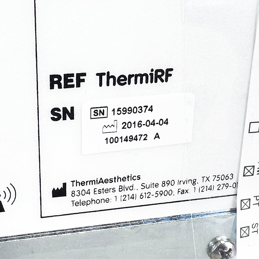 2016 ThermiAesthetics ThermiRF Temperature Control RF System