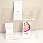 Acrylic Wall-Mount Brochure Holder 8-Pockets Marketing Pamphlet Display - Clear