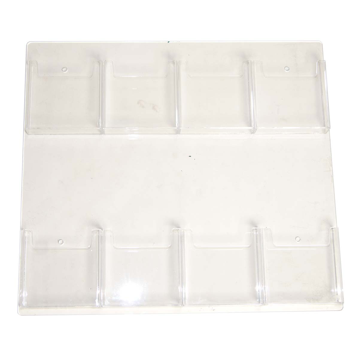 Acrylic Wall-Mount Brochure Holder 8-Pockets Marketing Pamphlet Display - Clear
