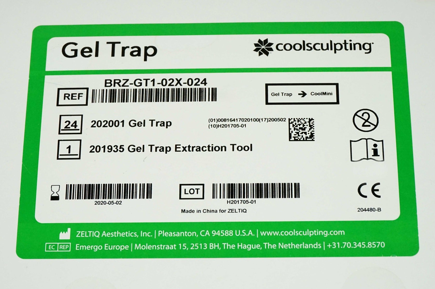 Zeltiq CoolSculpting Mini BRZ-GT1-02X-024 CoolMini Gel Traps Exp05-2020 x12 Pcs