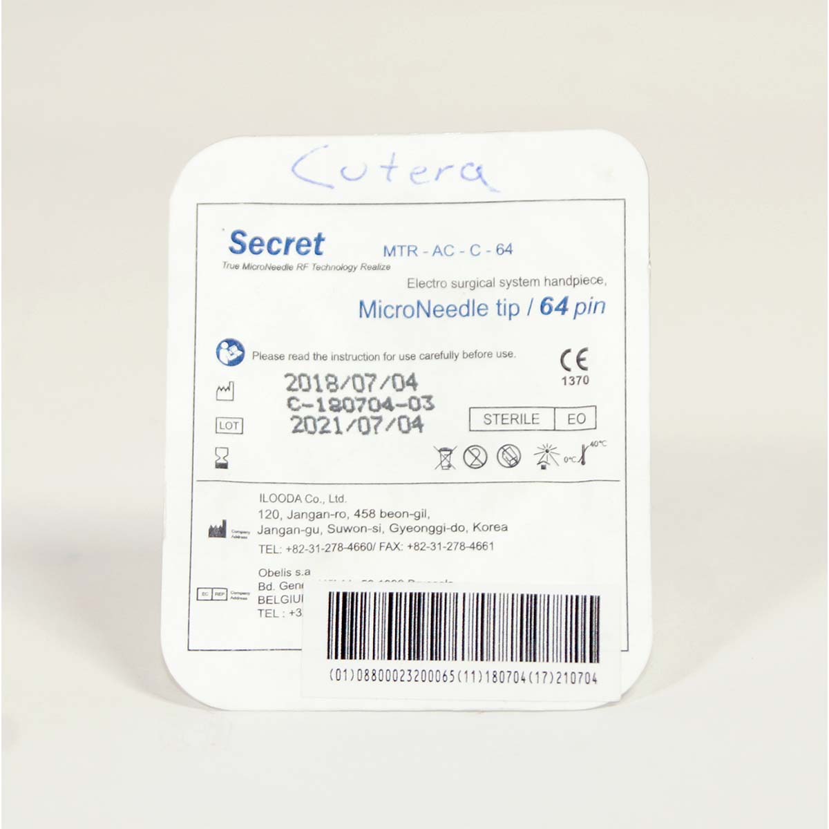 Cutera SecretRF RF MicroNeedling Tip 8x8 64-Pin MTR-AC-C-64 Single EXP2021
