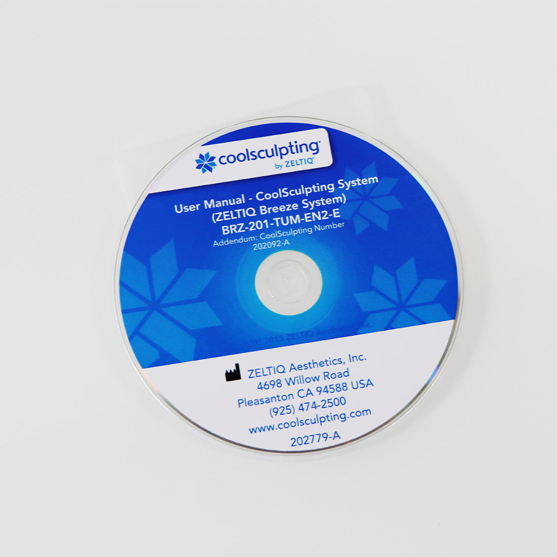 Zeltiq Coolsculpting User CD Manual Zeltiq Breeze System BRZ-201-TUM-EN2-E