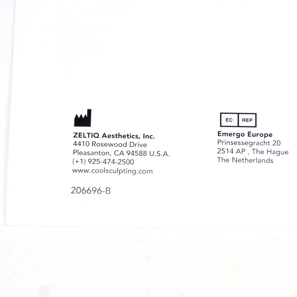 Zeltiq CoolSculpting CoolAdvantage Treatment Quick Guide 206696-B Multilingual