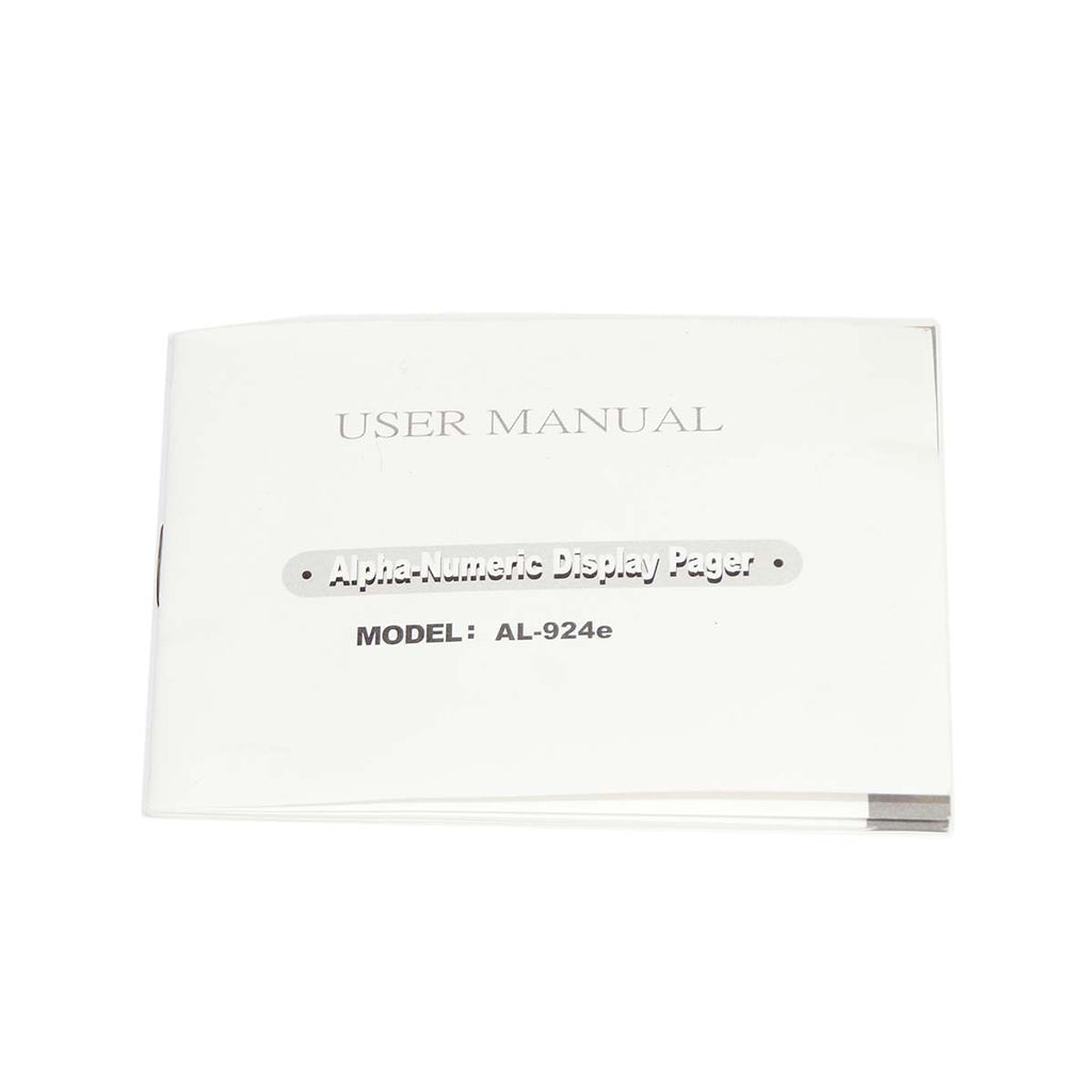 Alpha-Numeric Display Pager AL-924e User Manual GL0603924A24 Zeltiq