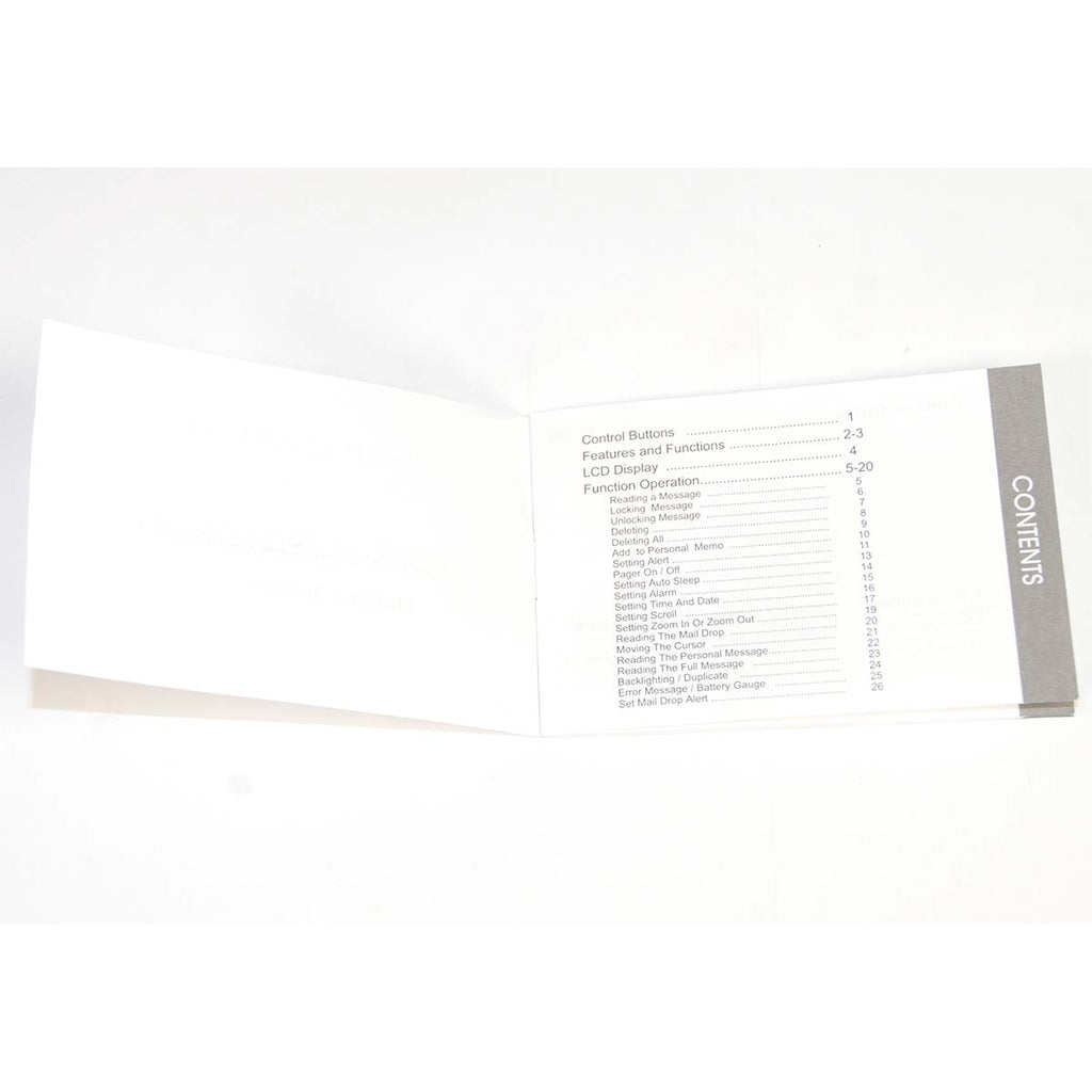 Alpha-Numeric Display Pager AL-924e User Manual GL0603924A24 Zeltiq