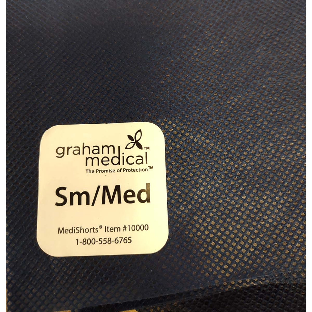 Graham Medical MediShorts Small Medium Navy Disposable Patient Exam Shorts 14pk