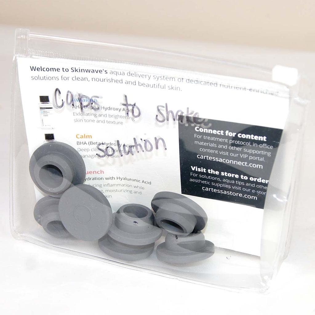 Skinwave Mixing Stopper Silicone Rubber Bottle Cap 7-Pack AquaClean Cellmula