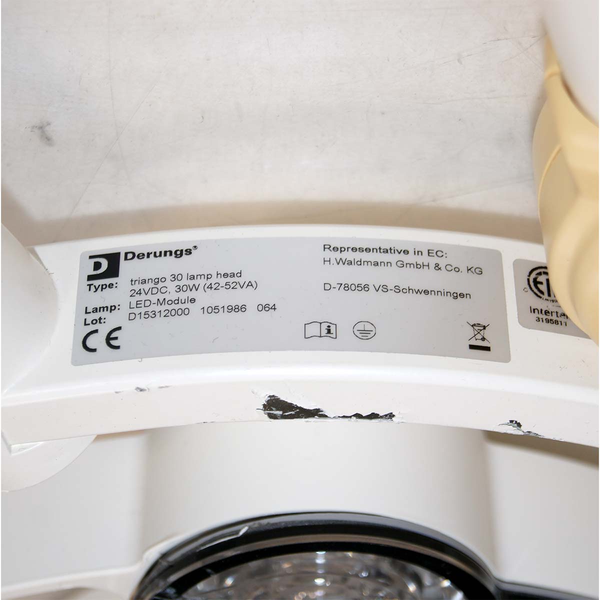 Derungs Medical Lighting Triango 30 LED Ceiling Mounted 30-Watt Exam Light