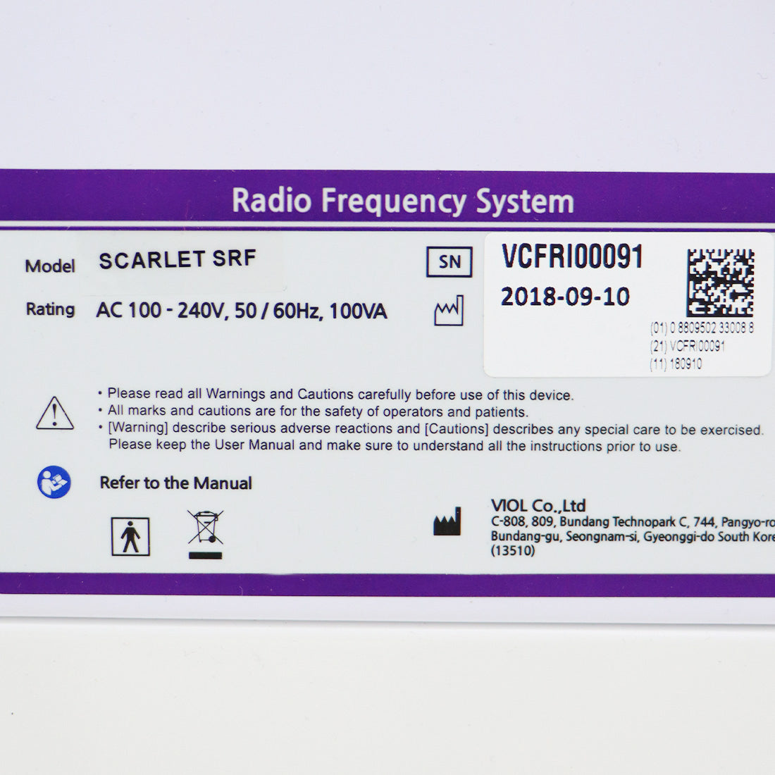 2018 Scarlet SRF Viol RF Microneedling Skin Tightening Rejuvenation Treatment