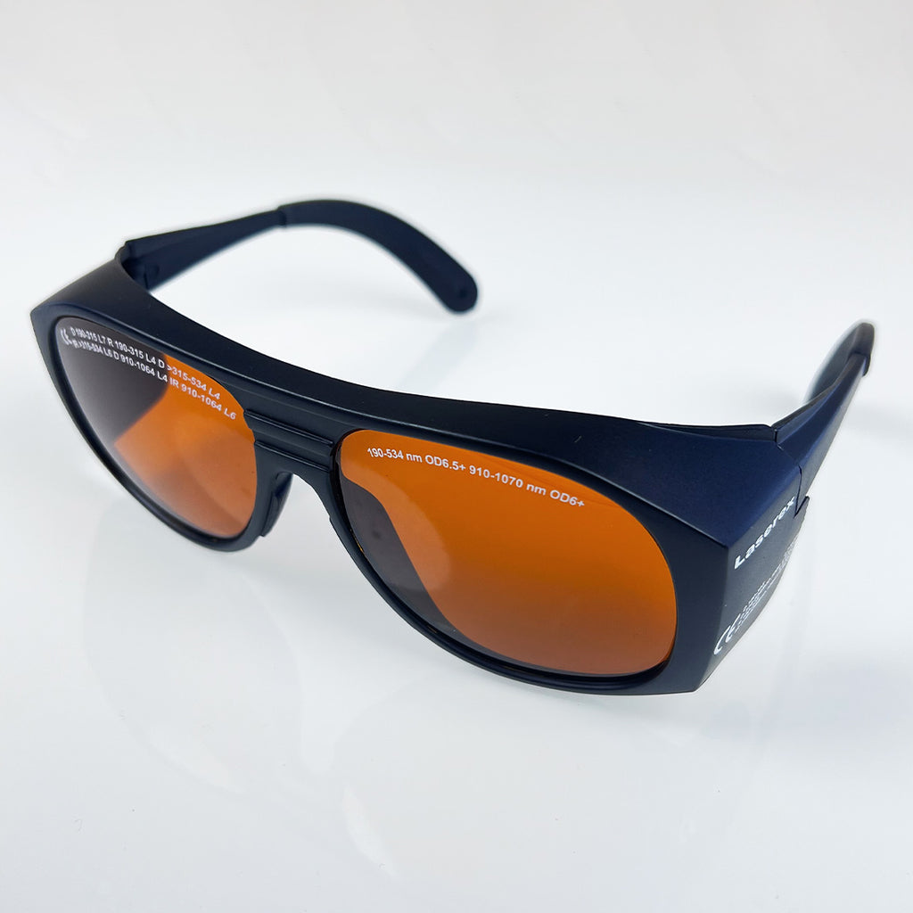 Laserex Laser Safety Glasses PPE Orange Lens OD6+ @ 190-1070nm NOIR Eyewear