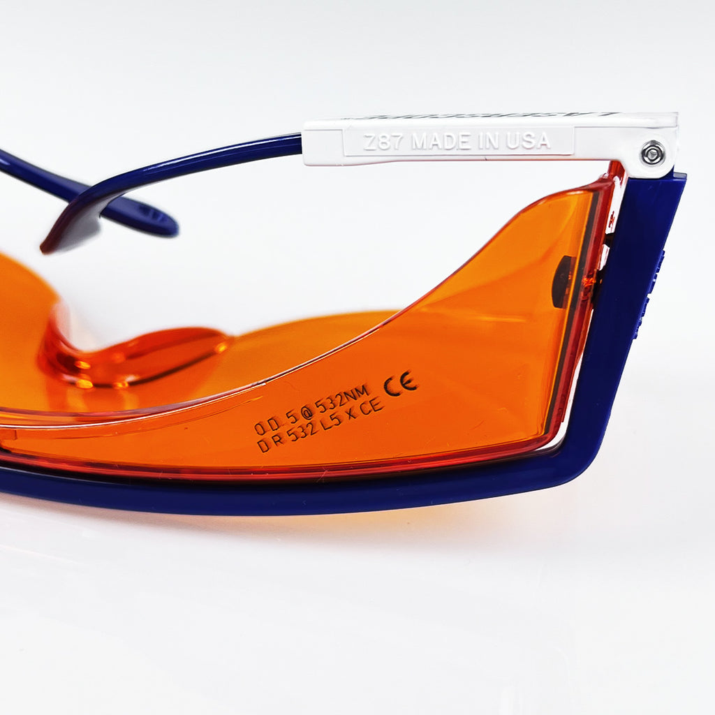 LaserScope Laser Safety Glasses PPE Orange Lens OD5 @ 532nm Adjustable Eyewear