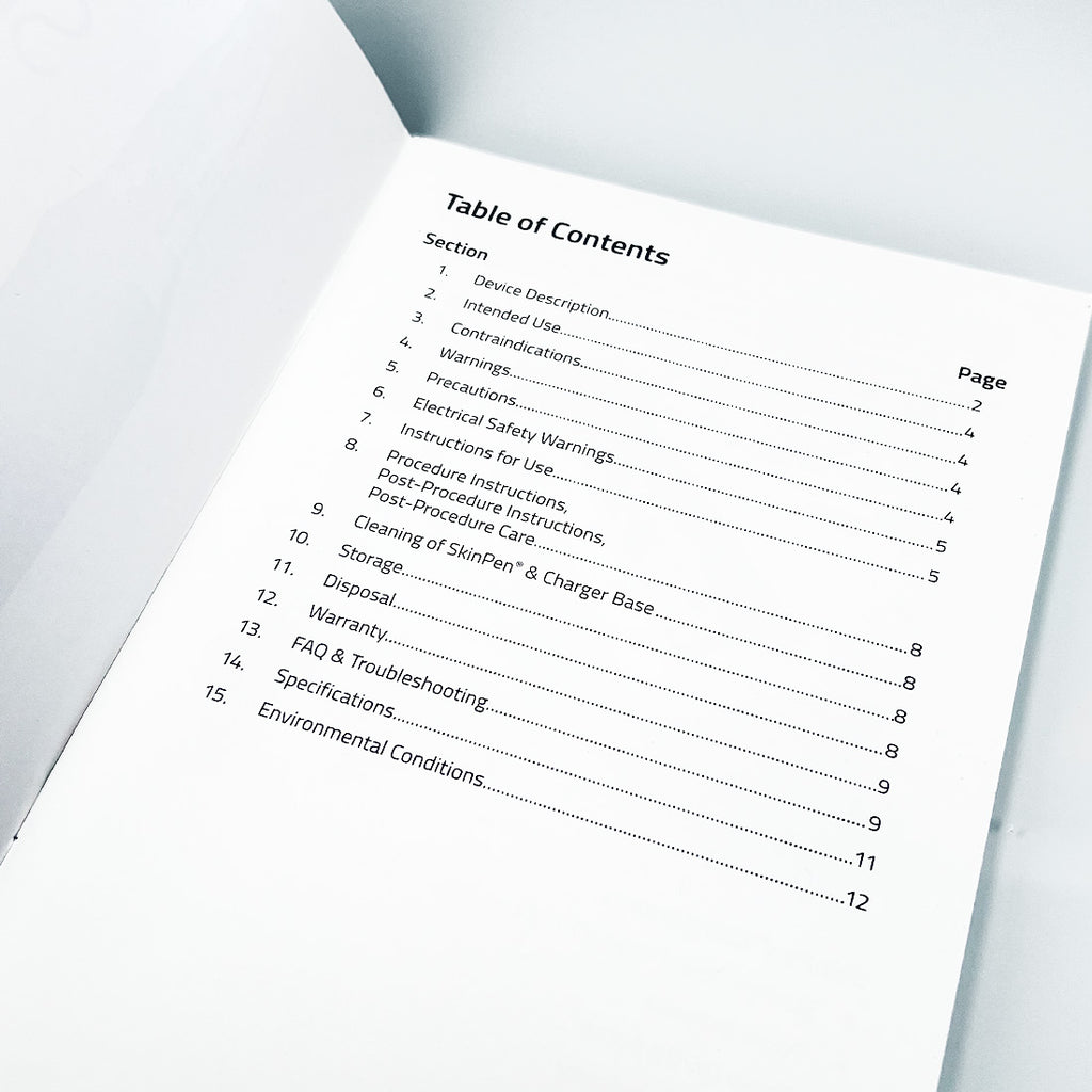 SkinPen Precision Microneedling System User Manual Owner Operator Guide Booklet