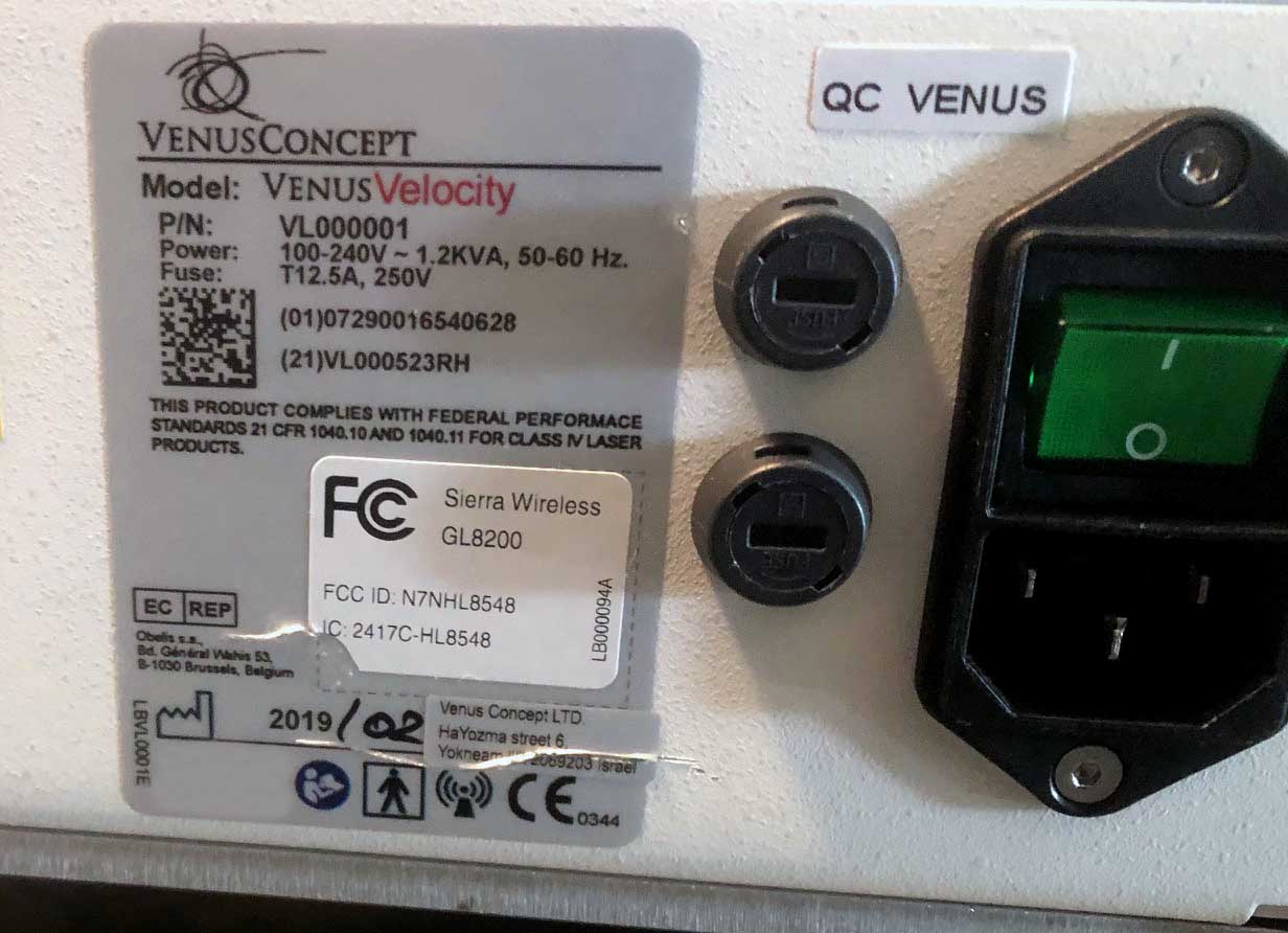 2019 VenusConcept Venus Velocity 800nm Diode Hair Removal Laser w/3 LightGuides