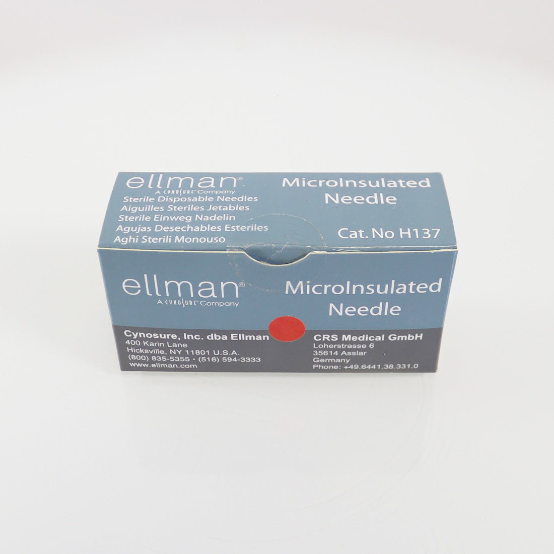 Cynosure Ellman MicroInsulated Needle Disposable Silver H137 Sterile-EX04/23 x48