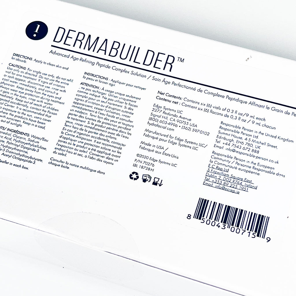 Edge Systems Hydrafacial DermaBuilder Peptide Solution 70276 Wrinkles x6 Pcs