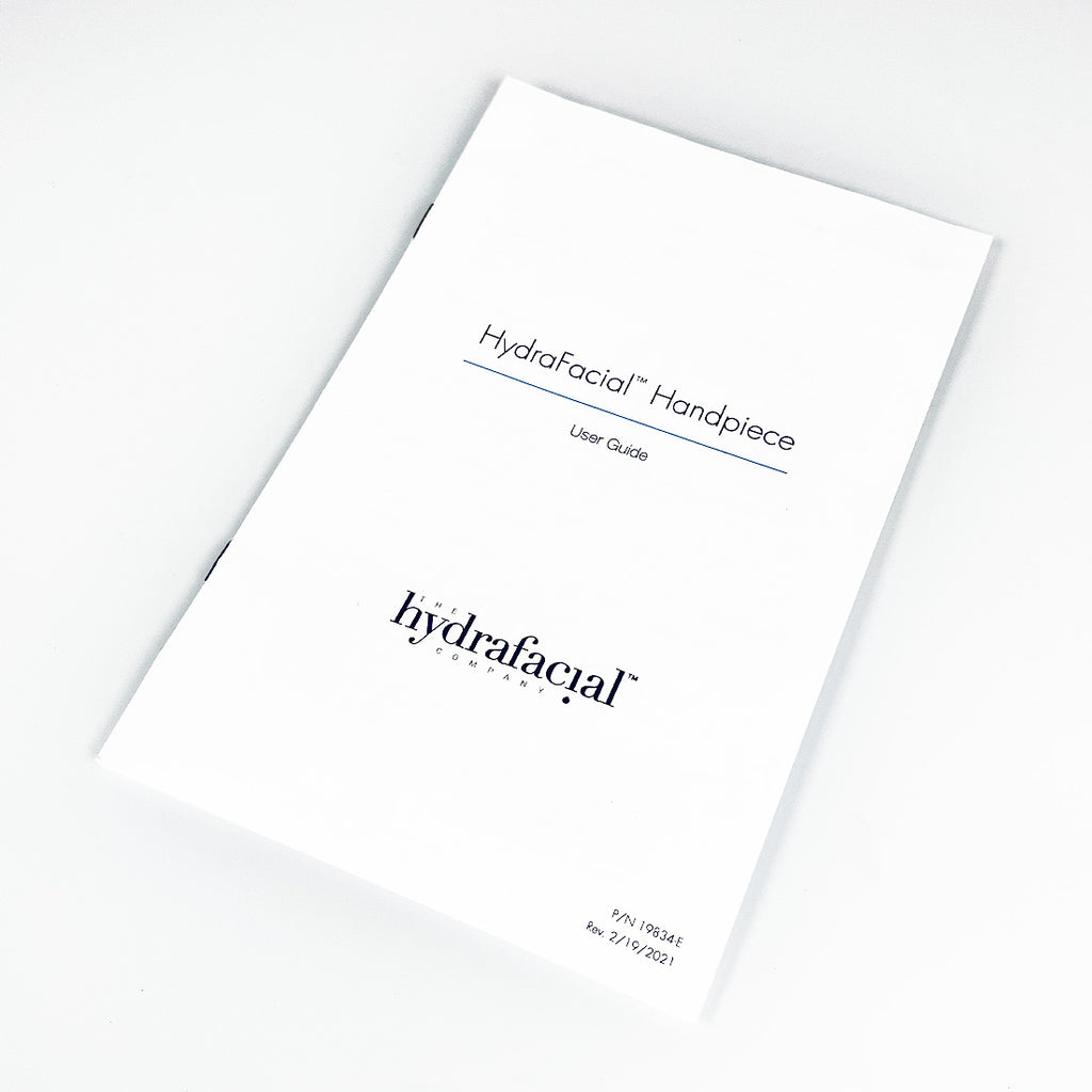 Edge Systems HydraFacial Handpiece User Guide Operator Manual Instruction Book