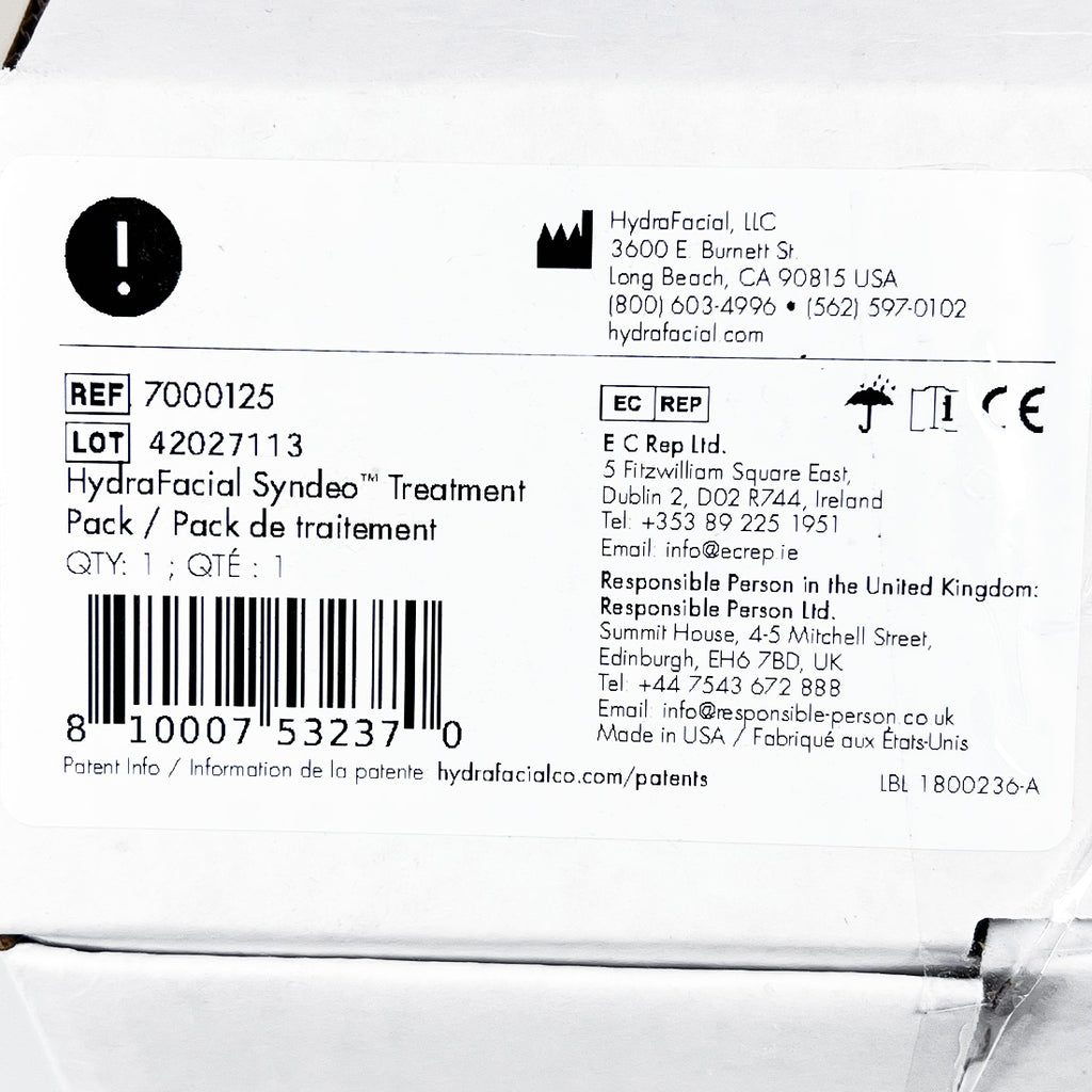 Edge Systems Hydrafacial Syndeo Treatment Pack 7000125 Hydra Facial Hydro