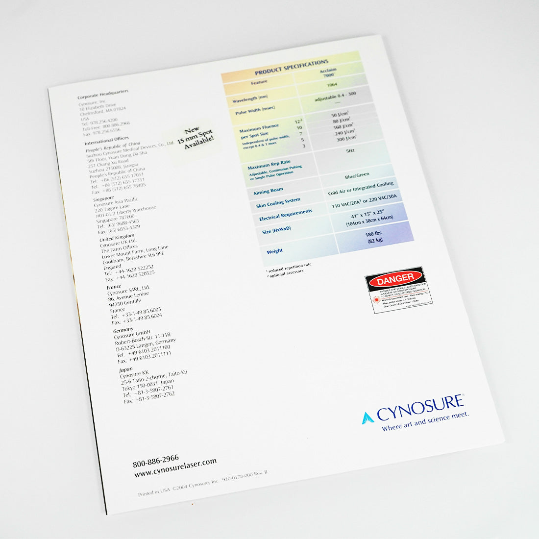 Cynosure Acclaim 7000 Multiple Application Laser Hair Removal Veins Marketing x1