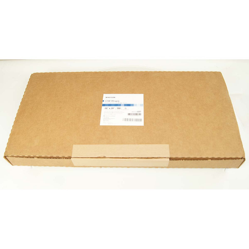McKesson CSR Wrap Blue 20x20in Cellulose Steam / EO Gas Sterilization 100-Pack
